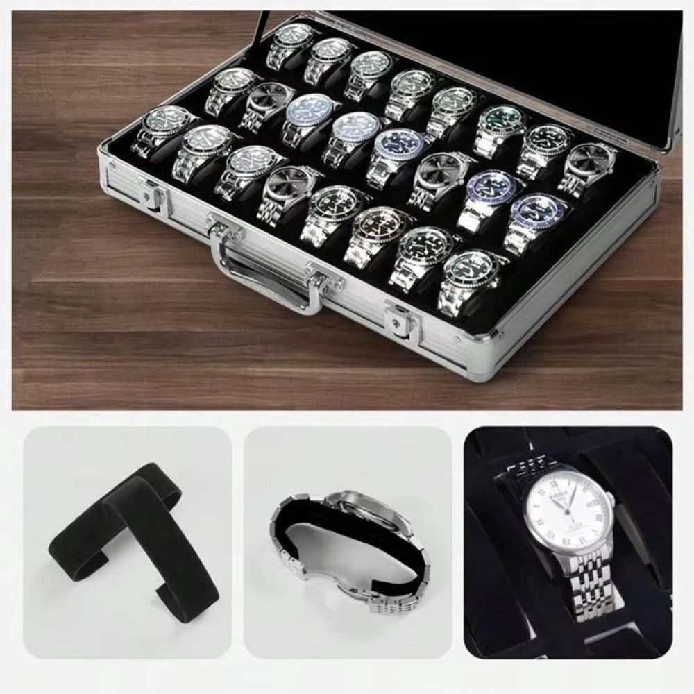 Soft Cushion Aluminum Watch Box 24/32Grid Watch Display Case Watch Storage Box  Trade Briefcase