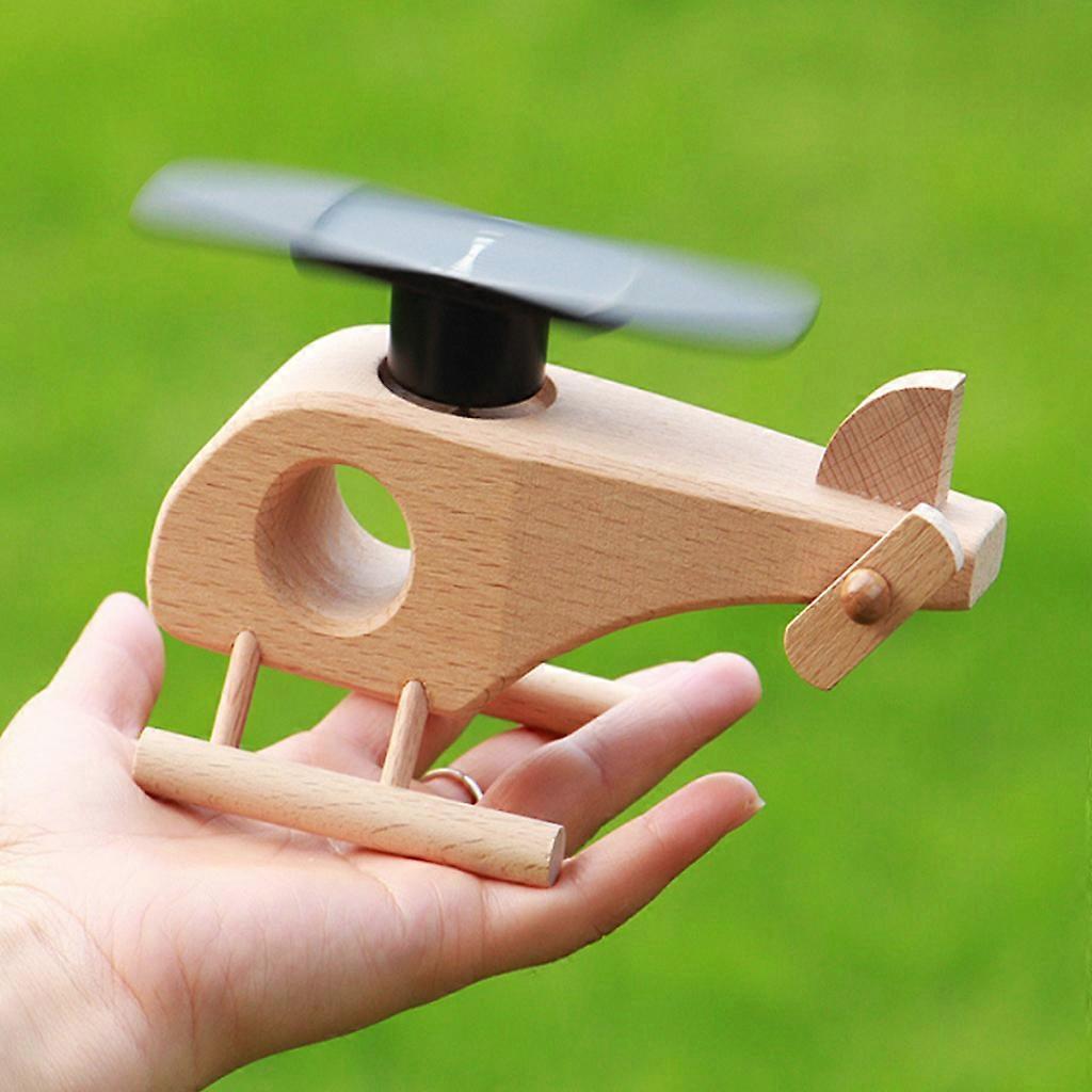 Per Modello di Aereo Elicottero Solare in Legno Creativo Educazione Precoce per Bambini