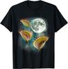 Three Venus Flytrap Moon Graphic T-Shirt Unique Carnivorous Plant Print Casual Crew Neck Tee