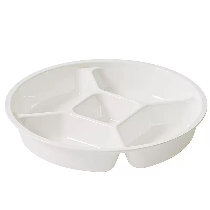 High-Temp Resistant Five-Grid Snack Platter: Food-Grade Fat-Reducing Meal Plate for Home Use