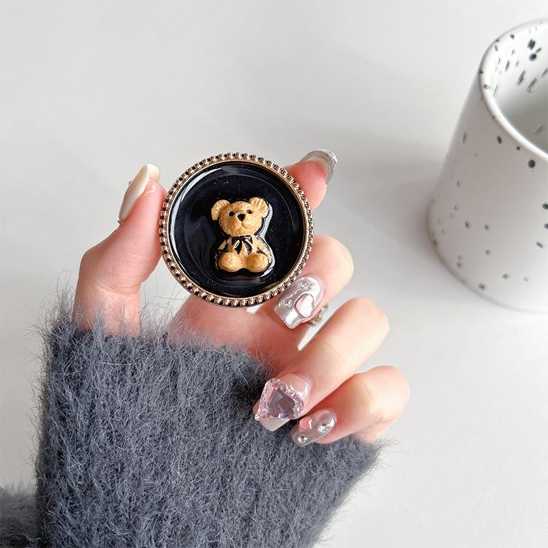 Angel Flower Mobile Phone Airbag Holder Wind Bear Round Desktop Holder Retractable Male And Female Portable
