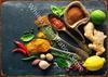 Kitchen Themed Wall Art Decor Colorful Spice and Spoon In Table Metal Tin Sign Food Cooking Ingredients Metal Art Print Decor