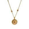 Chinese Style Gold Gourd Good Luck Diamond Necklace with Rotatable Compass Pendant for Women