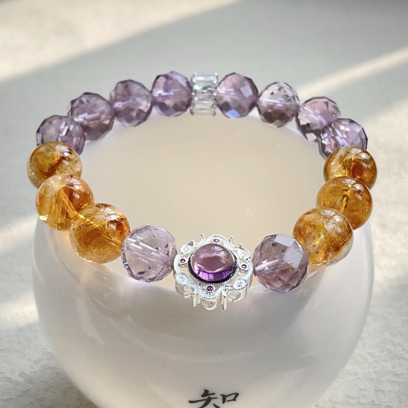 Natural crystal bracelet ametrine women's bracelet bead jewelry gift