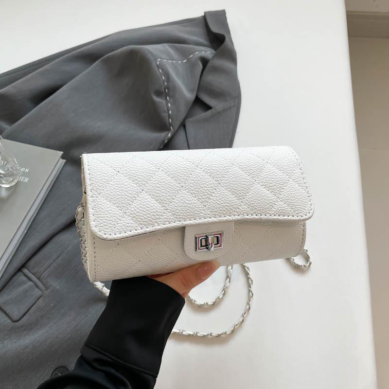 

Сумка-цепочка с кольцами женская 2025 новая модная ретро маленькая квадратная сумка модная персонализированная женская сумка-мессенджер с цепочкой белый