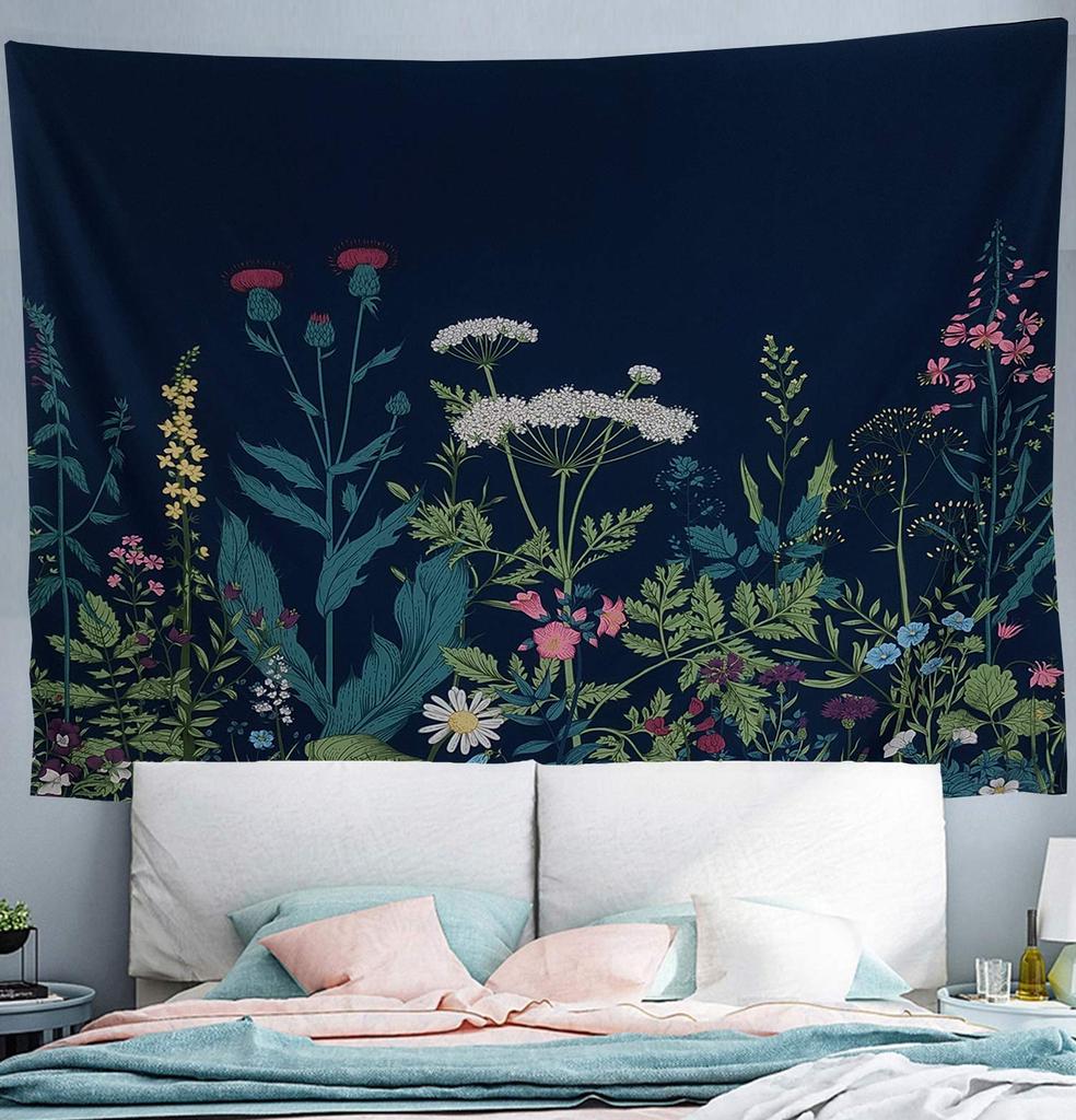 Jungle Flowers Birds Tapestry Deep Color Natural Plant Floral Tapestry Home Living Room Dorm Bedroom Aesthetics Decor Tapestries