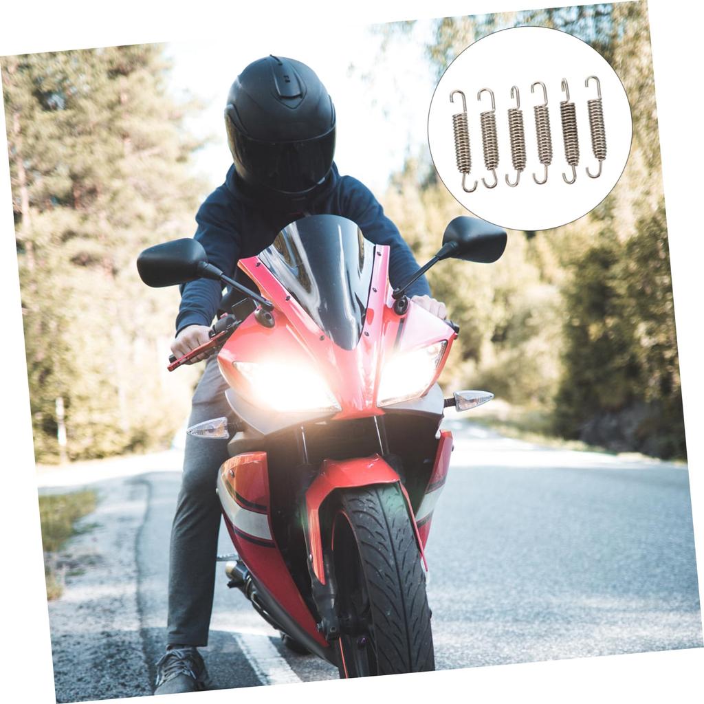 ABOOFAN 6pcs Spring Motorcycle Muffler Spring Motorcycle Swivel Spring Tension Spring Motorcycle Exhaust Spring Exhaust Spring Stainless Steel Silver