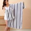 Striped Pattern Towel Set Soft Hand Towel Bath Towel Quick Drying Absorbent Towels For Bathroom