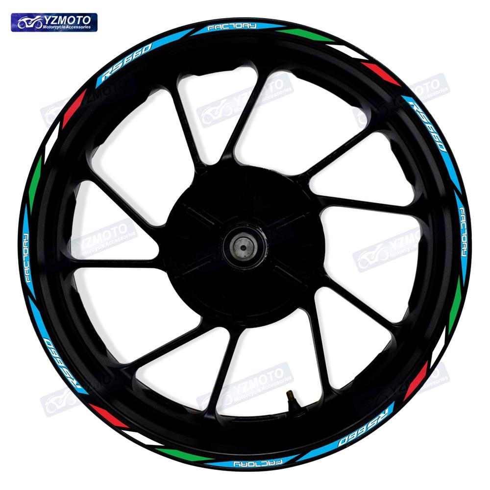 For RS660 RS 660 Motorcycle 17 Inch Racing Racing Wheel Stickers Car Reflective Rim Motorbike Bicycle Hub Tape Decal Sticker