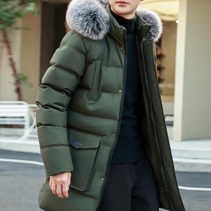 PLAYBOY Men's Mid-Length Hooded Winter Puffer Jacket