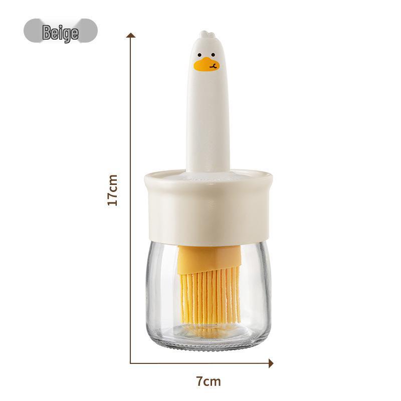 All-in-One High-Temperature Resistant Glass Oil Brush for Kitchen and BBQ Use