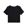 Nike Solid Crew Neck Loose Cropped Short Sleeve T-Shirt Women Tops Black DM7026-010