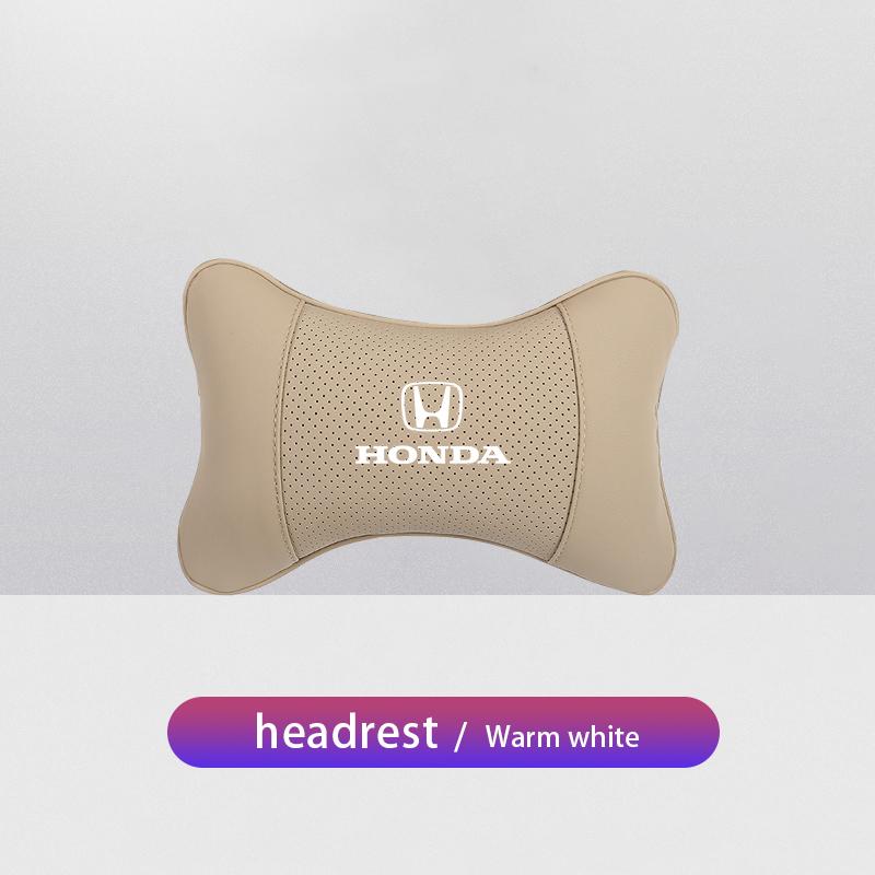 

Honda Car Seat Headrest Auto Logo Neck Pillow For Honda 5th Vezel Civic FIT CRV Insight Accord Jazz HRV Stepwgn Pilot City CRX бежевий