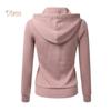 Ladies Floral Autumn Outwear Hoodie Long Sleeve Zipper Coat Sports Top with Pockets