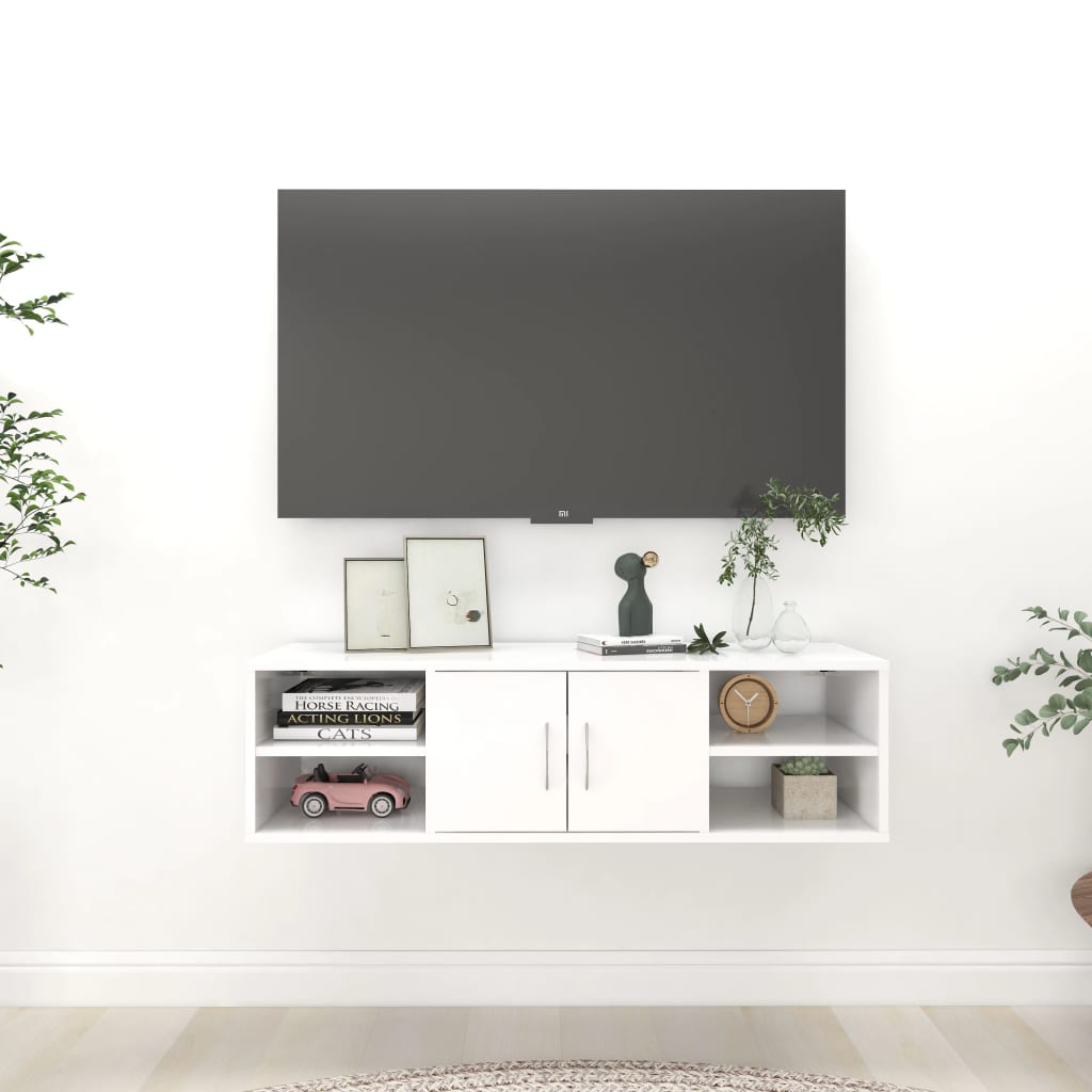 Wall Shelf White 102x30x29 cm Particleboard