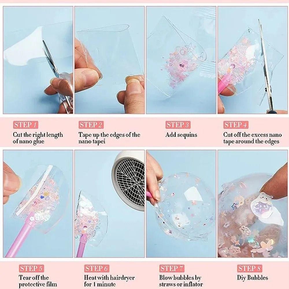 Nastro Nano Nastro Nanos Kit per Fare Bolle Nastro Nano Trasparente Multiuso Ragazzi Ragazze
