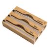 Wooden Cling Film Cutter Three Way Cling Wrap Dispenser Wall Mounted Kitchenware Multi Compartment Multi Layer Hidden Scratchers