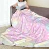 Crescent Moon And Bunny Rainbow Pattern Blankets Throw Blanket Lightweight Throw Blankets for Bedding Throws Bedspread Quilt