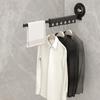 Wall Mounted Clothes Rack Hanging Rail Rod Wardrobe Hooks for Bathroom Balcony