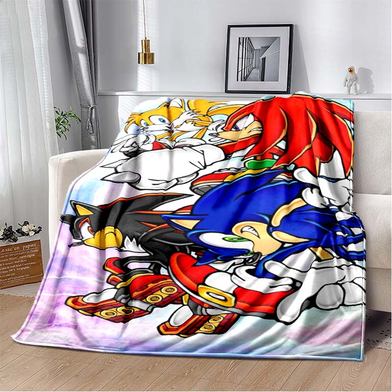 2026 New S-Sonic H-Hedgehog Flannel Blanket for Winter Warmth, Soft Sofa Cover, Bedding, Draped Blanket, Boys and Girls Gifts