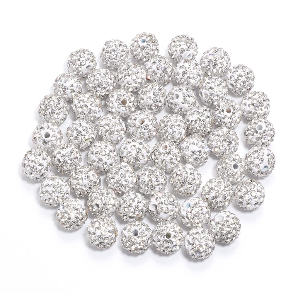 10pcs/bag Colorful Soft Pottery Clay Shamballa Beads Loose Beads For Jewelry Making DIY Necklace Bracelets Pendants Accessories