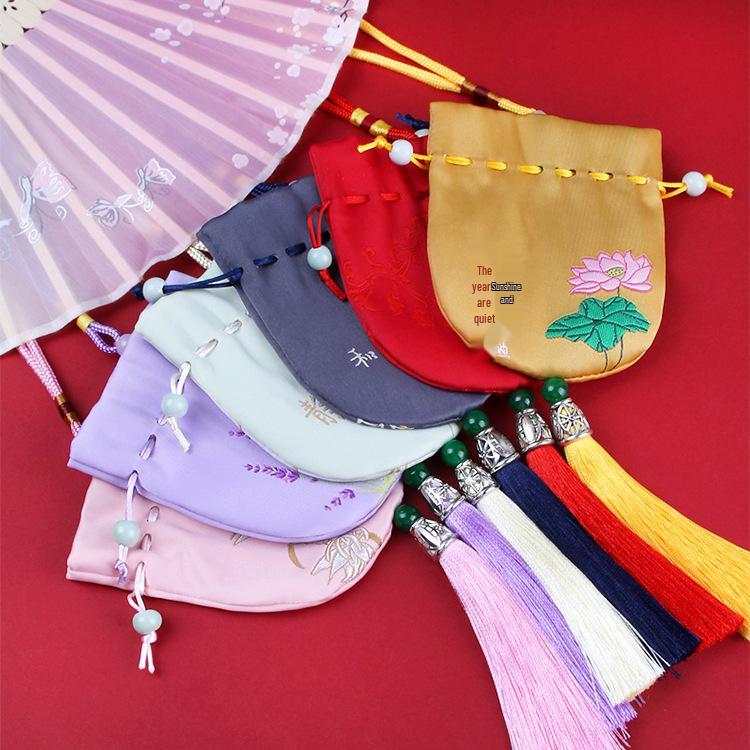 Chinese Tassel Scented Sachet - Portable Handmade DIY Brocade Bag for Purse or Car Pendant