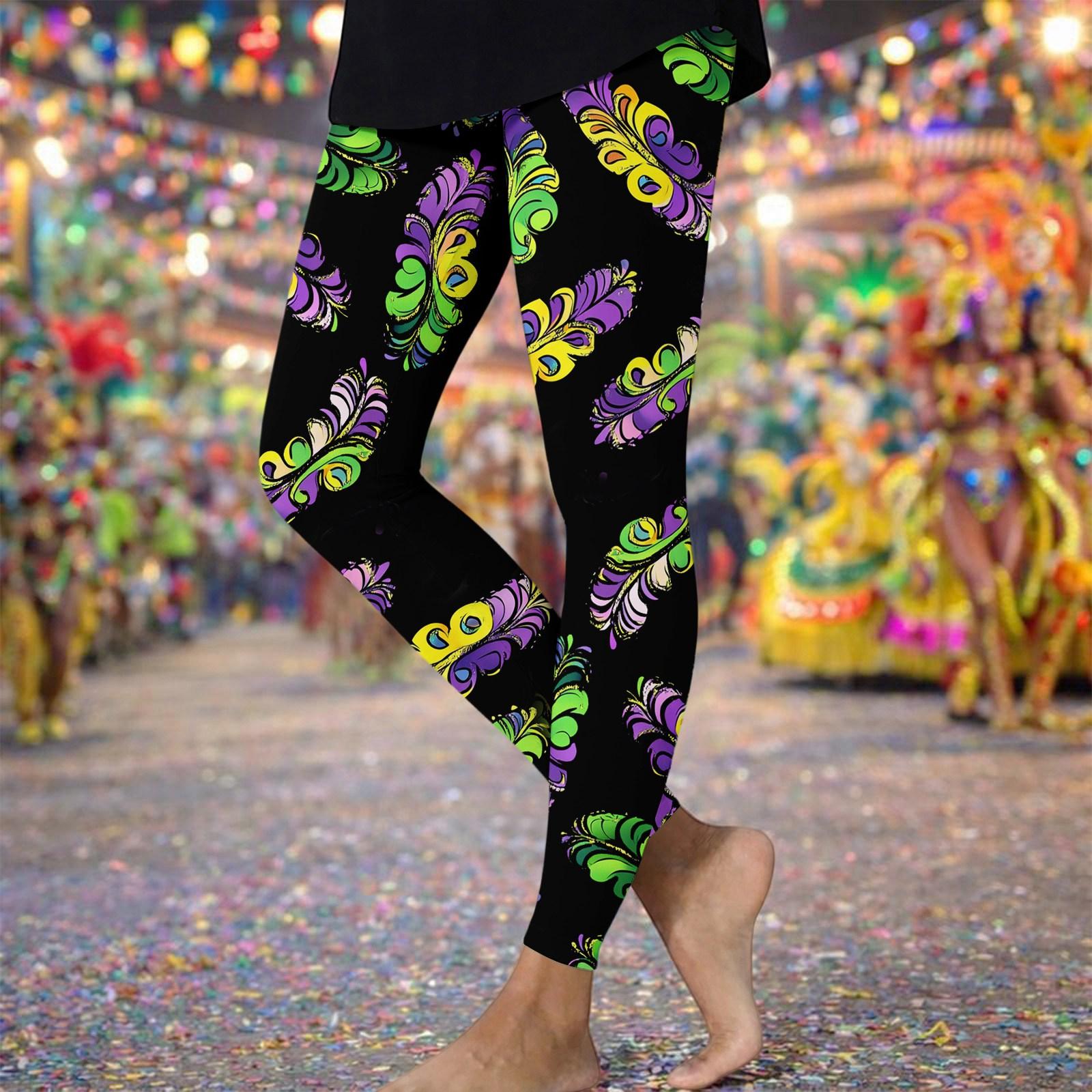 

Leggings For Women High Waisted Printed Soft Stretchy Workout Yoga Pants Gifts XXL зелений