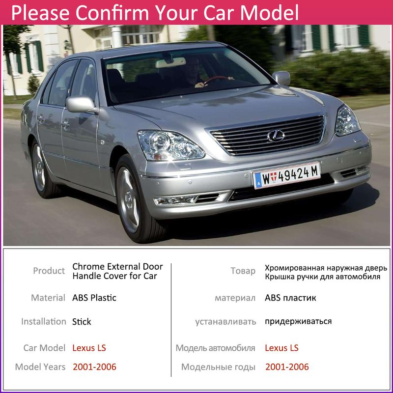 For Lexus LS XF30 430 2001~2006 Chrome Exterior Door Handle Cover Car Accessories Stickers Trim Set of 4Door 2002 2003 2004 2005