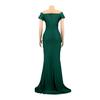 AL243 European and American Women's Sexy V-neck Evening Dress - High Slit, Solid Color, Short Sleeve for Spring/Summer
