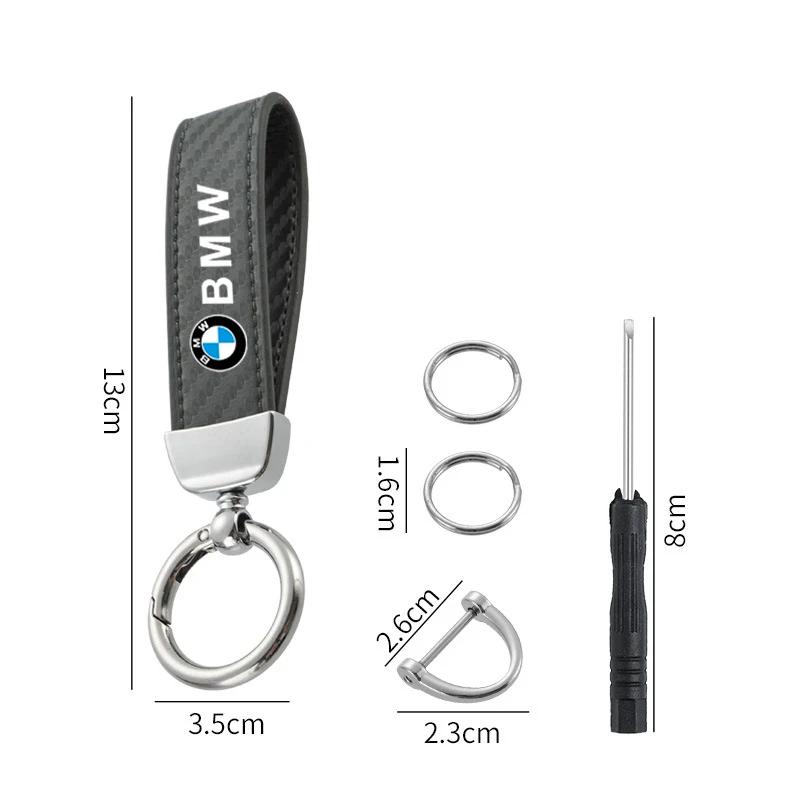 BAAO1 New Carbon fiber Car Keychain Ring Leather Emblem Keyring For BMW 1 2 3 4 5 7Series X1 X3 X4 X5 X6 X7 F10 F20 F30 G20 G30 F