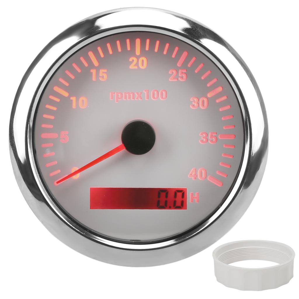 4000RPM Tachometer Tachometer Gauge 85mm Tachometer Gauge 4000RPM IP67 Waterproof with 7 Color Backlight for Car Boat RV Yacht
