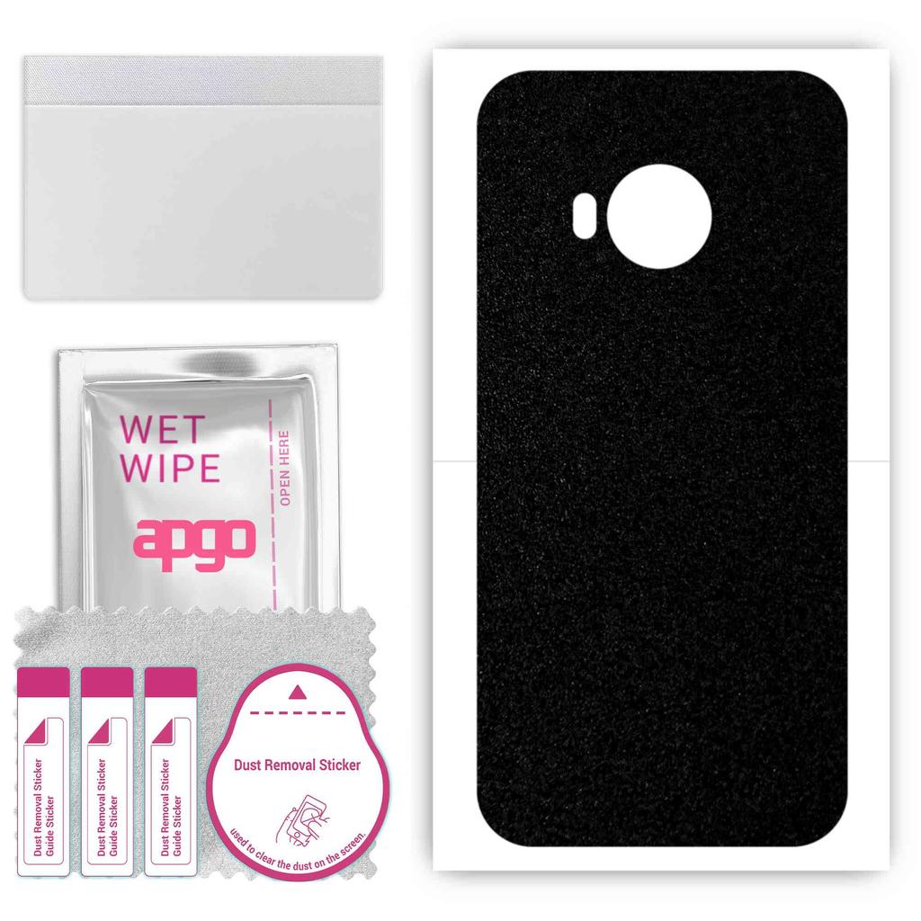 apgo Protective Skin Sticker for the back compatible with HTC One S9, Wrap Film, Foil, Vinyl - Pattern Matte Black