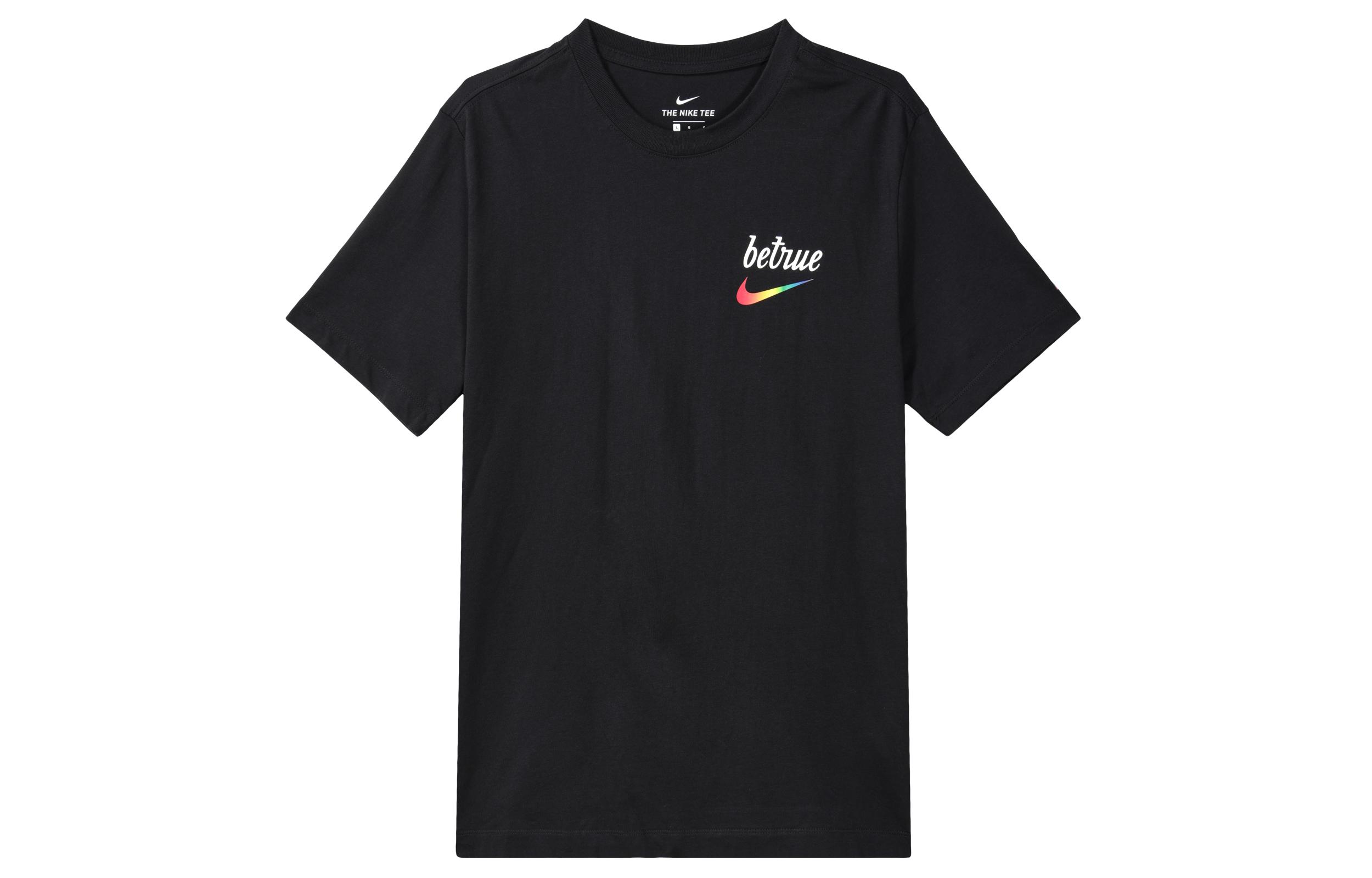 

Nike T Shirts Men s Black Crew Neck Moderate Straight Fit DJ0929-010 S