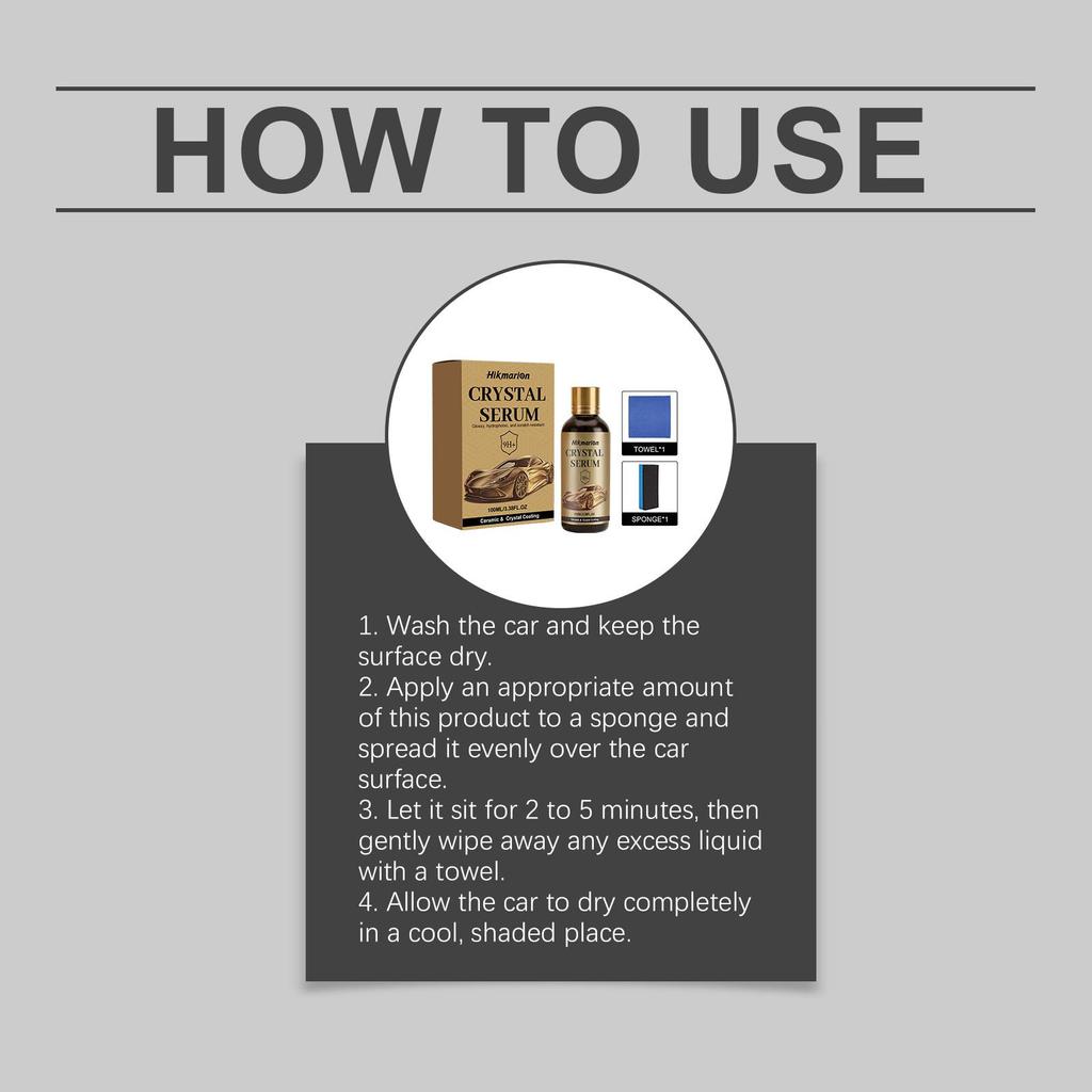 Hikmarion Car Ceramic Coating Kit Paint Sealant Spray Hydrophobic Protection Anti Scratch Gloss Enhancer Water Beading Easy Clean For Cars 1 Set