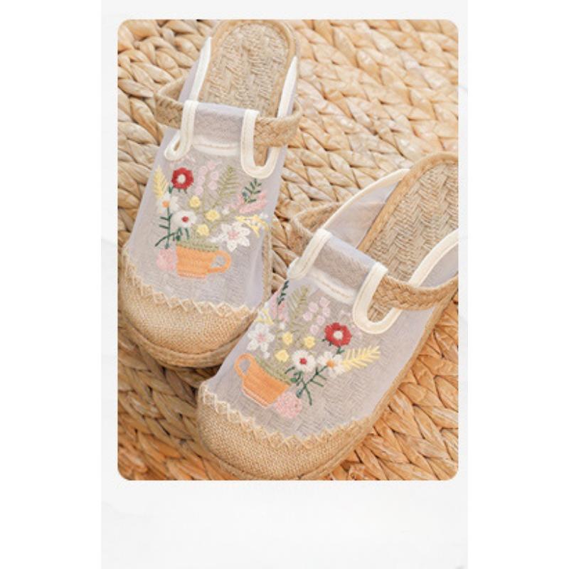 Bestickte Stoffschuhe für Damen Einzelne Schuhe