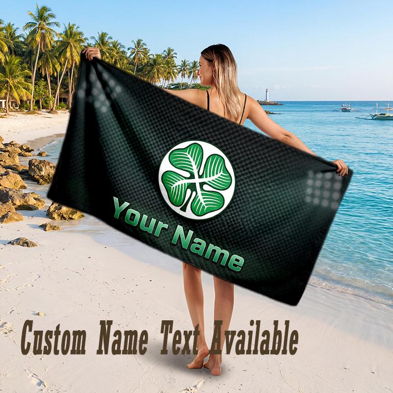 Celtic FC Design Beach Towel Custom Text Large Towel for Beach Vacation