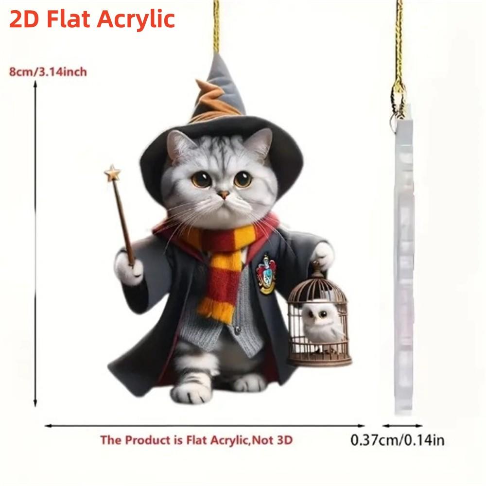 1PCS Christmas Tree Pendants Acrylic Cute Cat Hanging Ornaments for Wall Xmas Tree Decorations Party Supplies New Year Gifts