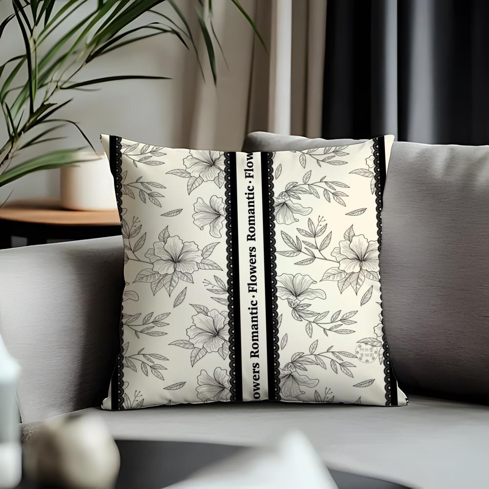 Trending RRetro Flowersed Cushion Cover Antidustmite Pillowcase Invisible Zipper Silky Short Plush Sofa Cushion Cover