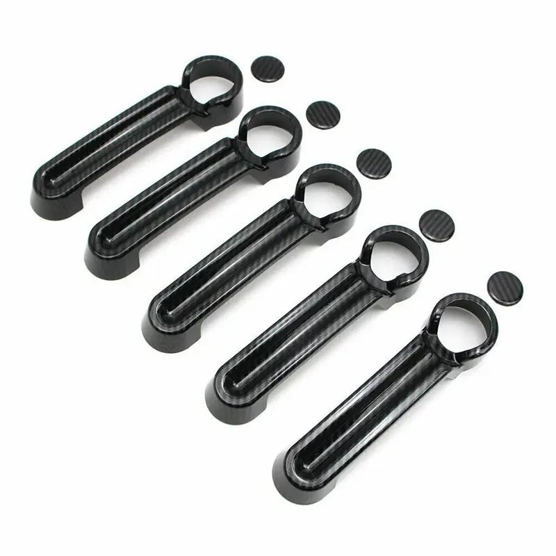 For Jeep Wrangler JK JKU 2007-2018 Liberty Dodge Nitro Car Carbon Fiber Style Exterior Door Handle Moulding Cover Trim Decor