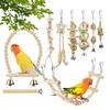 Bird Toys Combination Parrot Bird Toys Wood Articles Bite Pet Bird Toys For Parrot Training Bird Toy Swing Ball Bell Standing