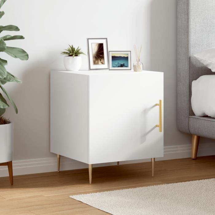 VidaXL Table de chevet blanc 40x40x50 cm bois d’ingénierie 827532