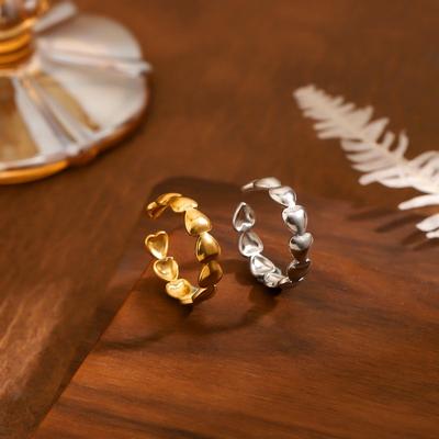 Inele Geometrice Deschise din Oțel Titanic Aurit 18k - Stil INS pentru Femei