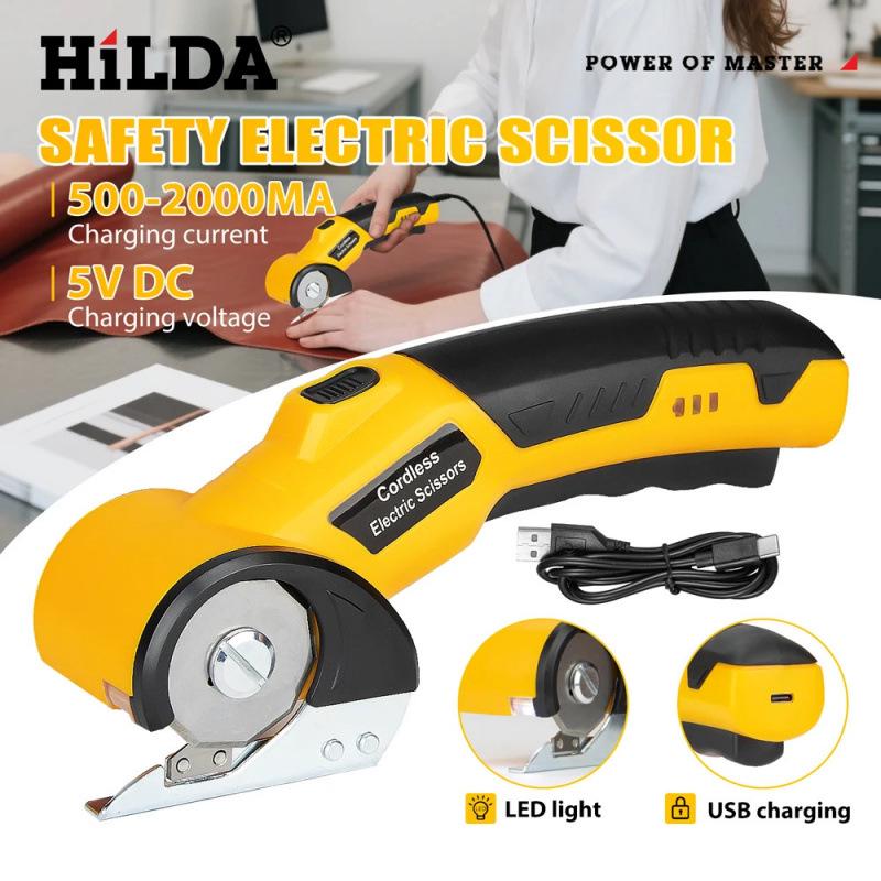 Portable Electric Rotary Cutter: Lithium Battery Scissors for Fabric & Leather with Lighting Feature
