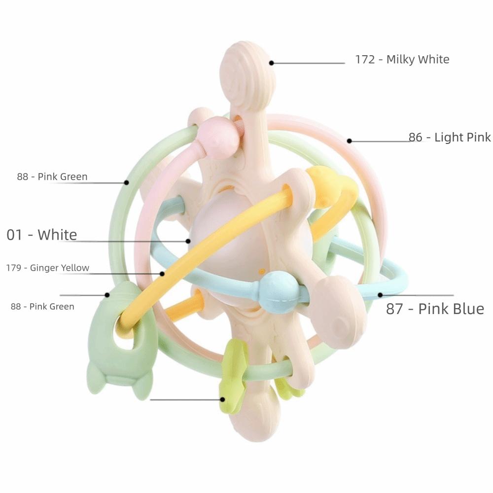 

Soft Ball Sensory Teether Bed Bell Teeth Grinding Developmental Toy New Baby Rattle 0-36 Months B