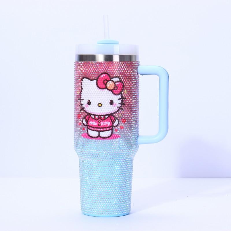 40oz Insulated Car Mug With Handle Accent 304 Stainless Steel Leak-Proof Travel Cup Home Office Outdoor Sports