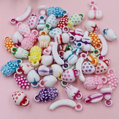 Hochwertige Fruchtförmige Zufallsmischung Acrylperlen 30g/Beutel DIY Material Anhänger Niedliche Kinder Schmuckherstellung