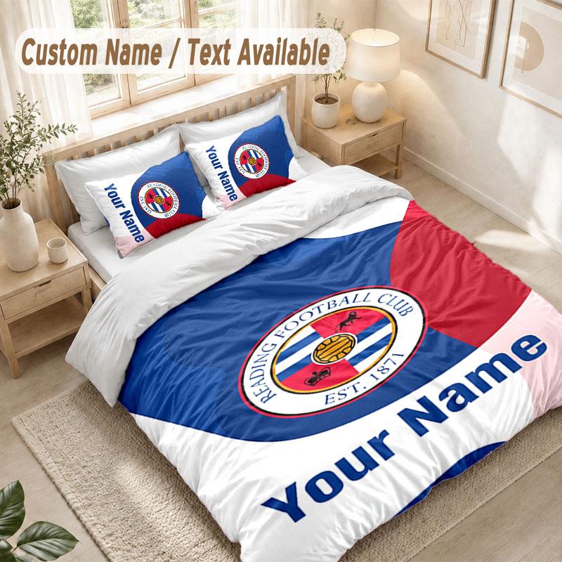 Custom Name Bedding Set 3 PiecesReading FC Print Duvet Cover + 2 Pillowcases Soft Bed Decor