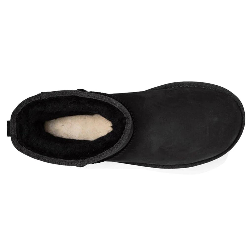 UGG Klassische Mini Leder Schneestiefel Schwarz Damen 1016558-BLK