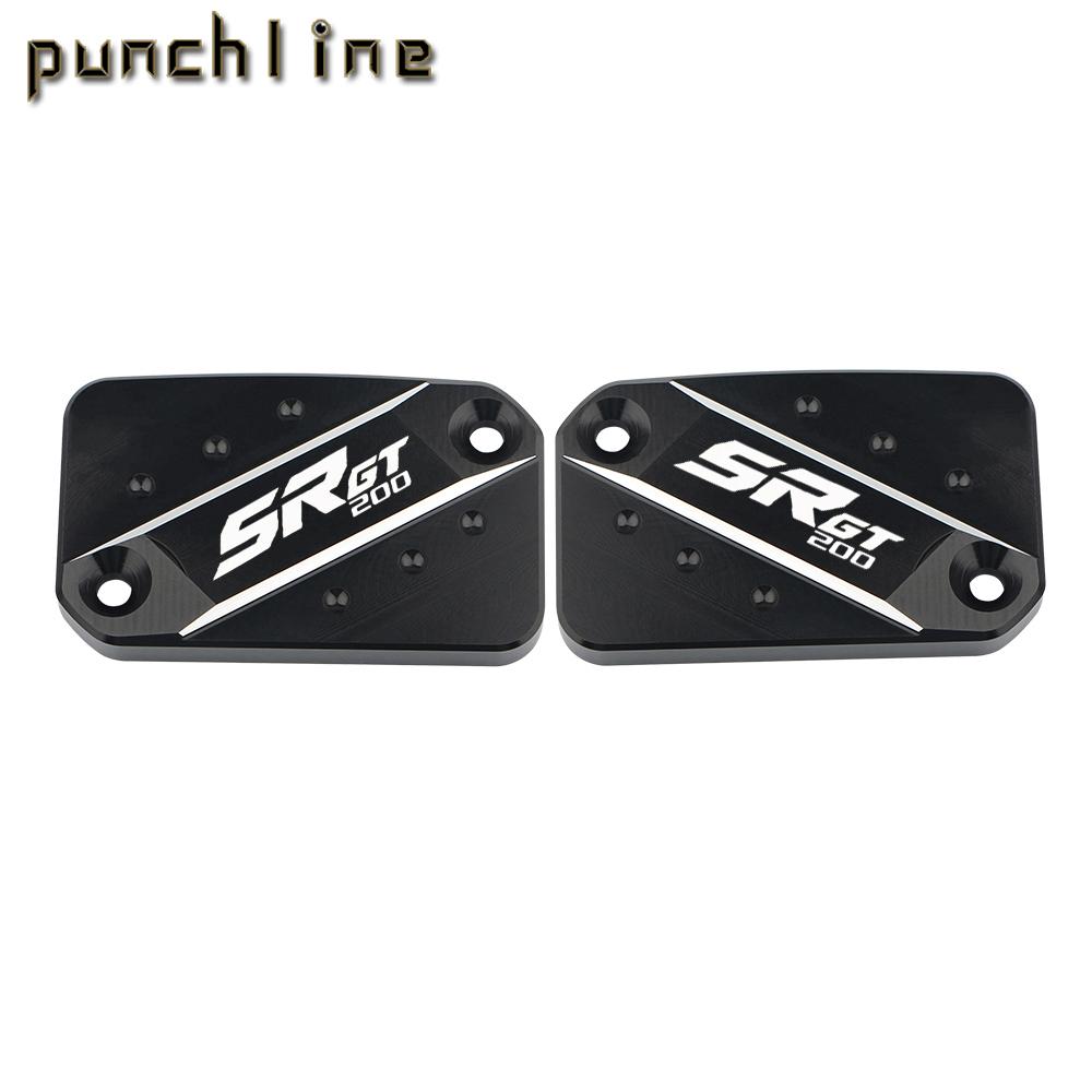 Fit SR GT200 SR GT 125 200 SR GT125 2022-2024 Front Brake Fluid Cylinder Master Reservoir Cover Cap Black logo SR GT200