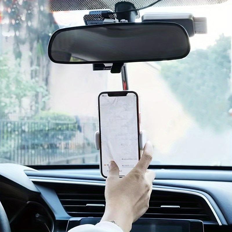 1pc 360 ° rotatable rearview mirror phone holder, adjustable waterproof, is an ideal choice for automotive interior accessories